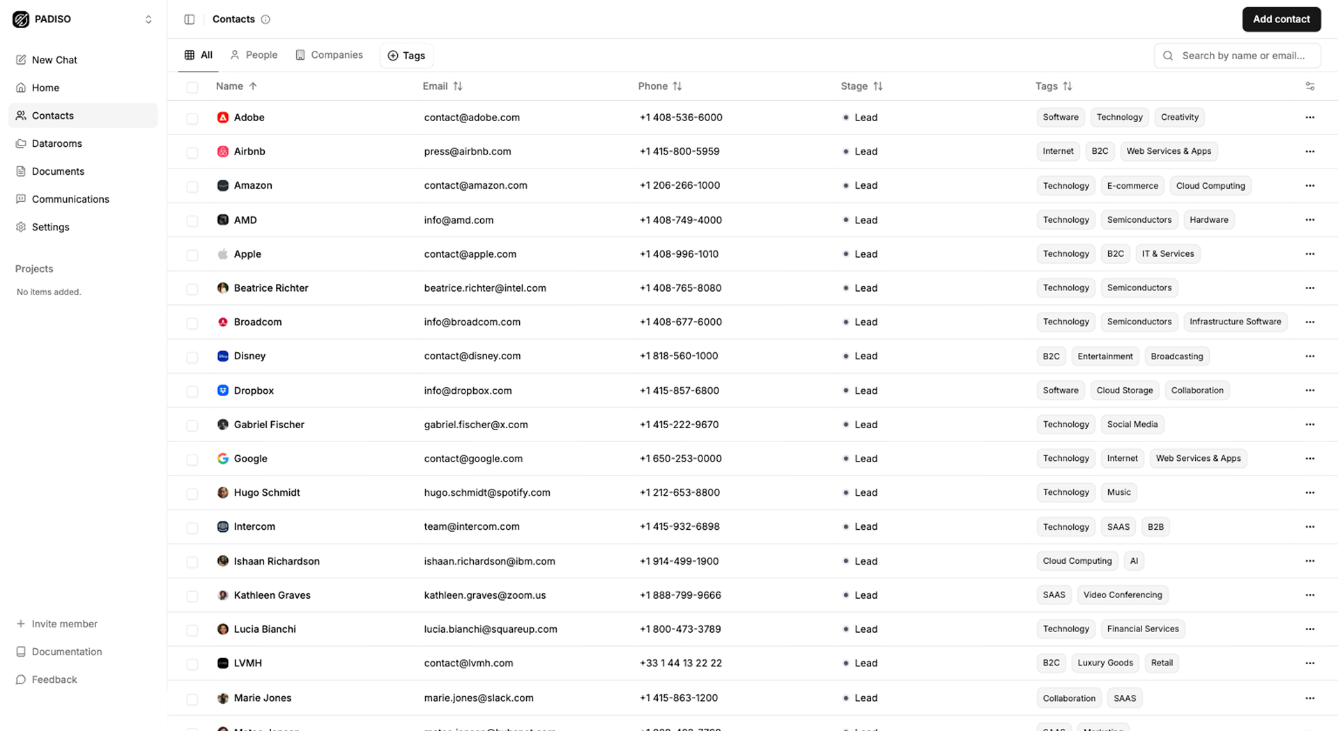 Investor CRM screenshot